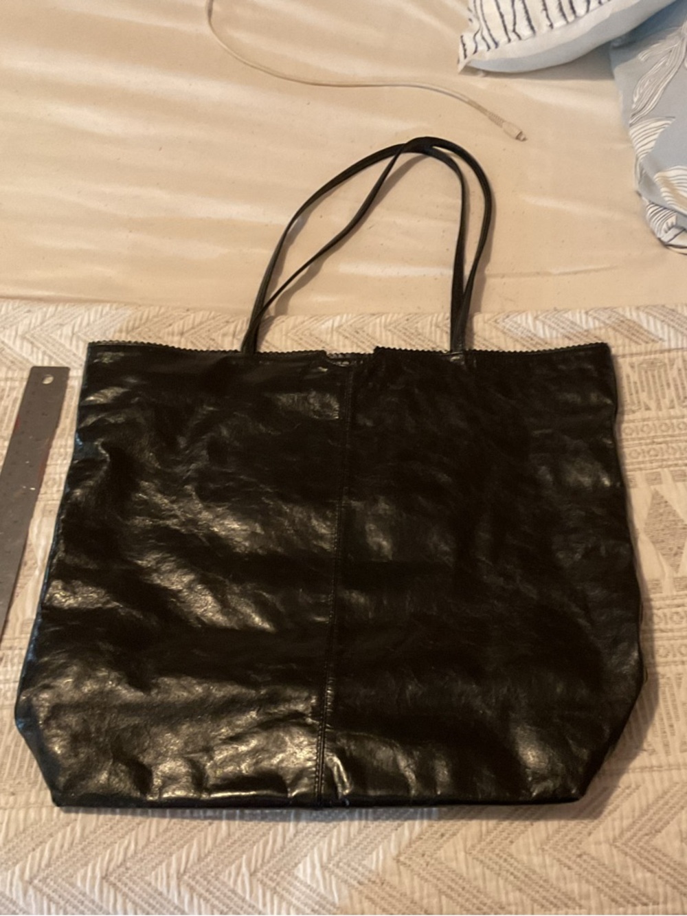 latico Black Leather Tote Bag